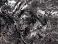 Китайский шёлк черный серебряный цветы узор драконы ГВ4139