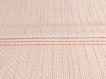 Пальтовая шанель молочно-белая розовая бежевая ткань ГЖ386