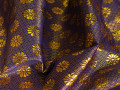 Парча фиолетовая золотая цветы геометрия ГВ3194