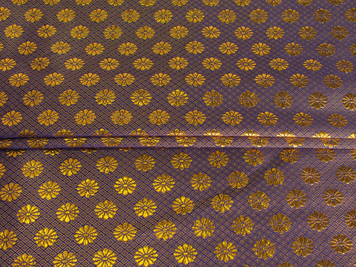Парча фиолетовая золотая цветы геометрия ГВ3194