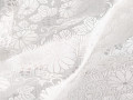 Парча серебряная белая цветы листья узор ГВ3188