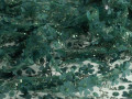 Сетка зеленая с вышивкой цветы аппликация пайетки ГВ3176
