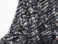 Сетка с черными серебряными крупными пайетками ГБ693