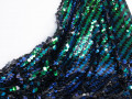 Сетка с синими черными зелеными крупными пайетками ГБ699