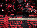 Сетка с черными красными крупными пайетками ГБ1211