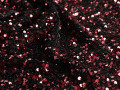 Бархат с пайетками черными красными ГБ697