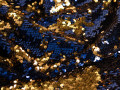 Сетка синяя золотая двусторонние пайетки ГБ689