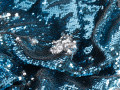 Сетка голубая серебряная двусторонние пайетки ГБ694