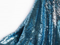 Сетка голубая серебряная двусторонние пайетки ГБ694