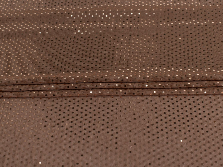 Сетка коричневая с пайетками ГВ4166