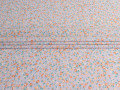 Плательная сиреневая оранжевая ткань цветочный узор ДЕ355
