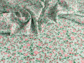 Плательная мятная розовая ткань цветочный узор ДЕ350