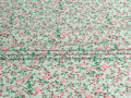 Плательная мятная розовая ткань цветочный узор ДЕ350