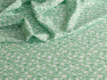 Плательная мятная зеленая ткань цветы листья ДЕ360