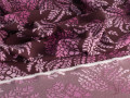 Плательная бордовая ткань цветы листья ЕБ676