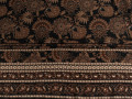 Плательная коричневая бежевая ткань орнамент цветы ЕВ599
