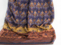 Плательная синяя коричневая ткань узор орнамент ЕА599