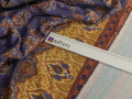 Плательная синяя коричневая ткань узор орнамент ЕА599