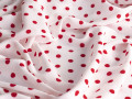 Плательная белая красная ткань горох ЕВ5100