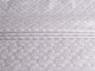 Костюмная белая ткань с люрексом геометрия ДЕ294