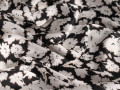 Шёлк-атлас черный молочный цветы полоска ЕБ5126