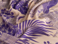 Плательная фиолетовая ткань листья цветы надписи ЕБ5122