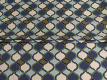 Плательная синяя хаки ткань геометрия ЕВ2151