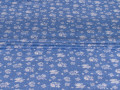 Батист голубой цветы листья ЕА3201