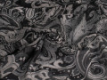 Жоржет черный серый пейсли узор ЕБ4151