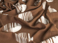 Плательная коричневая бежевая ткань круги ЕВ5108