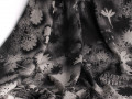 Плательная черная серая ткань цветы листья ЕБ4162