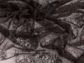 Гипюр темно-коричневый цветочный узор БА5124