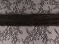 Гипюр темно-коричневый цветочный узор БА5124
