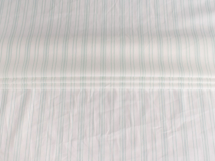 Рубашечная белая мятная ткань полоска ЕБ5147