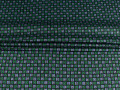Шёлк-атлас зеленый синий геометрия  ЕБ3242