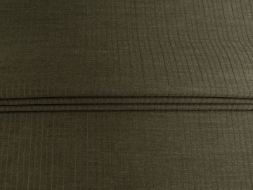 Костюмная оливковая ткань в полоску ГД1106