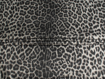 Атлас черный серый леопардовый принт ГА650