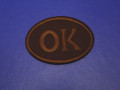 Термонаклейка коричневая с надписью ОК