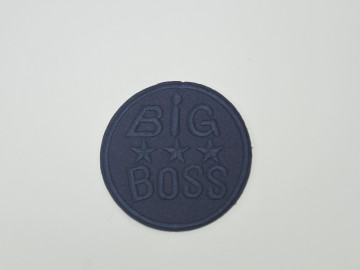 Термонаклейка синяя с надписью Big Boss