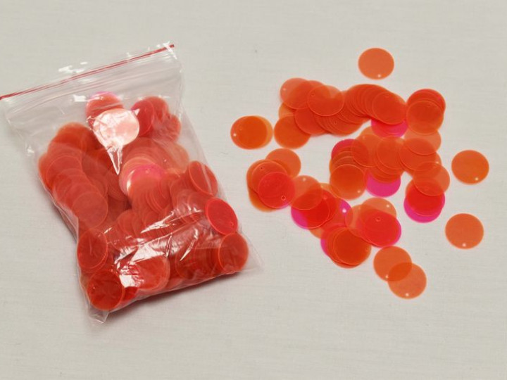 Пайетки оранжевого цвета 1 см